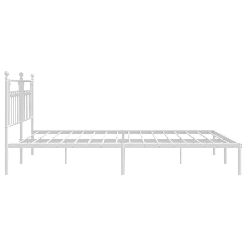 Giroletto con Testiera Metallo Bianco 193x203 cm 353592