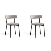 Set 2 sedie da pranzo Hispanohogar ferro e tessuto grigio 75×46×49 cm
