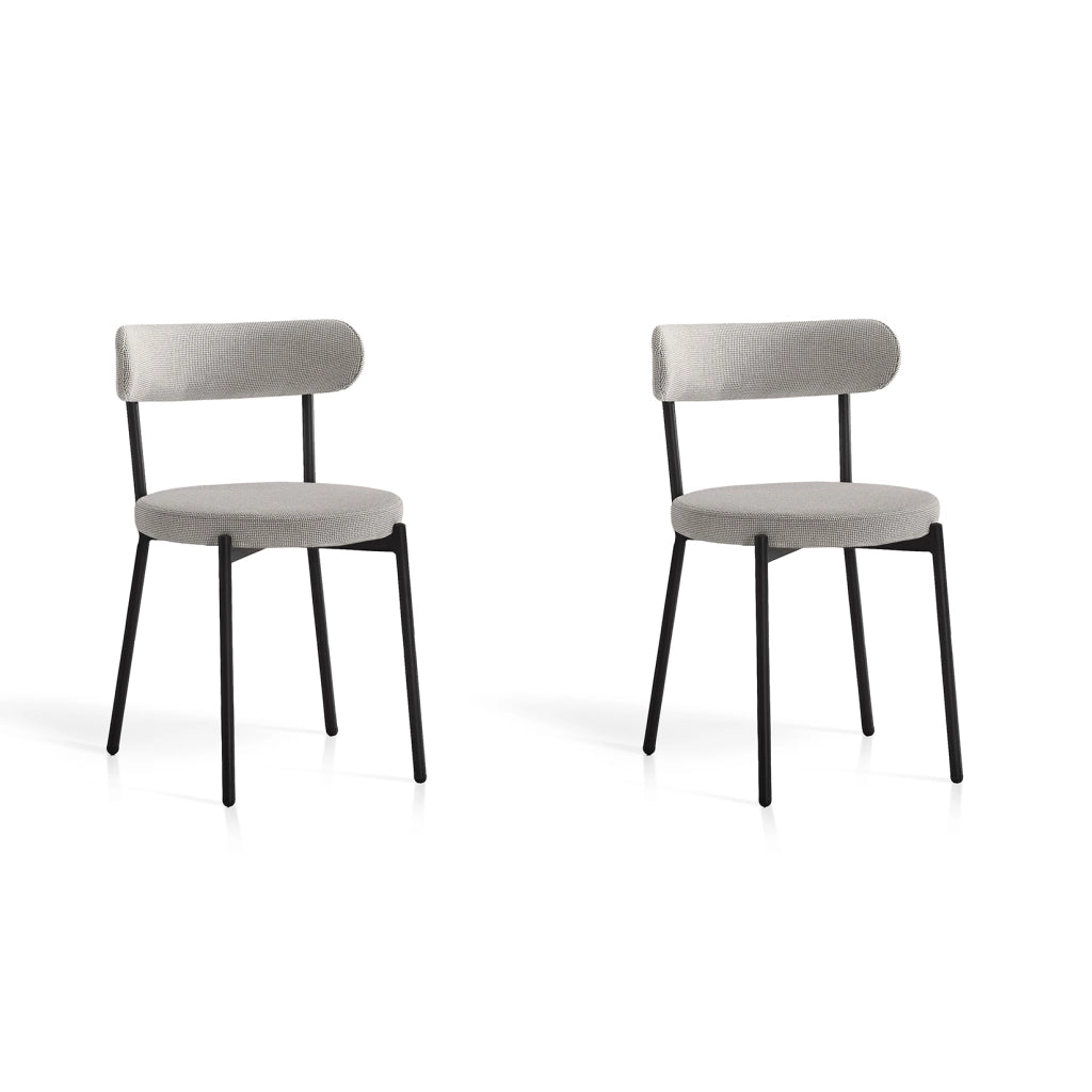 Set 2 sedie da pranzo Hispanohogar ferro e tessuto grigio 75×46×49 cm