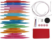 Set di Aghi per Maglia 33 pezzi - Aghi per Maglia Rotondi Interchangeabili - Alluminio/Acero Inossidabile - Diversi Diametri 3 mm a 8 mm - Casa - Inclusi Adattatori - Aghi per Maglia con Brevetto