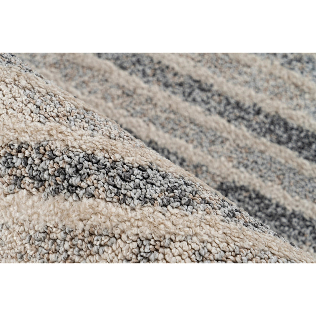 Tappeto geometrico Rhombus beige e grigio in polipropilene