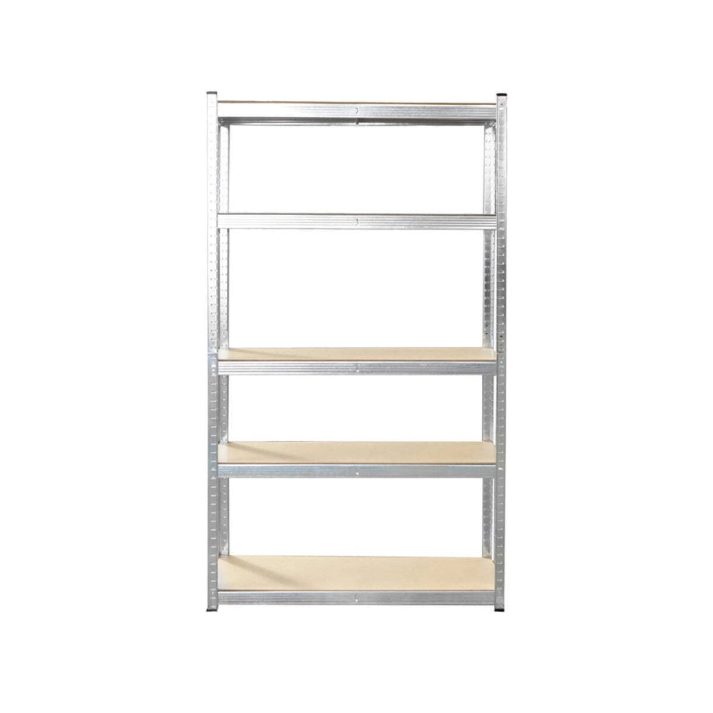 Scaffale in metallo con 5 ripiani in MDF, 180x90x50 cm, 175 kg/ripiano, montaggio senza viti, zincato
