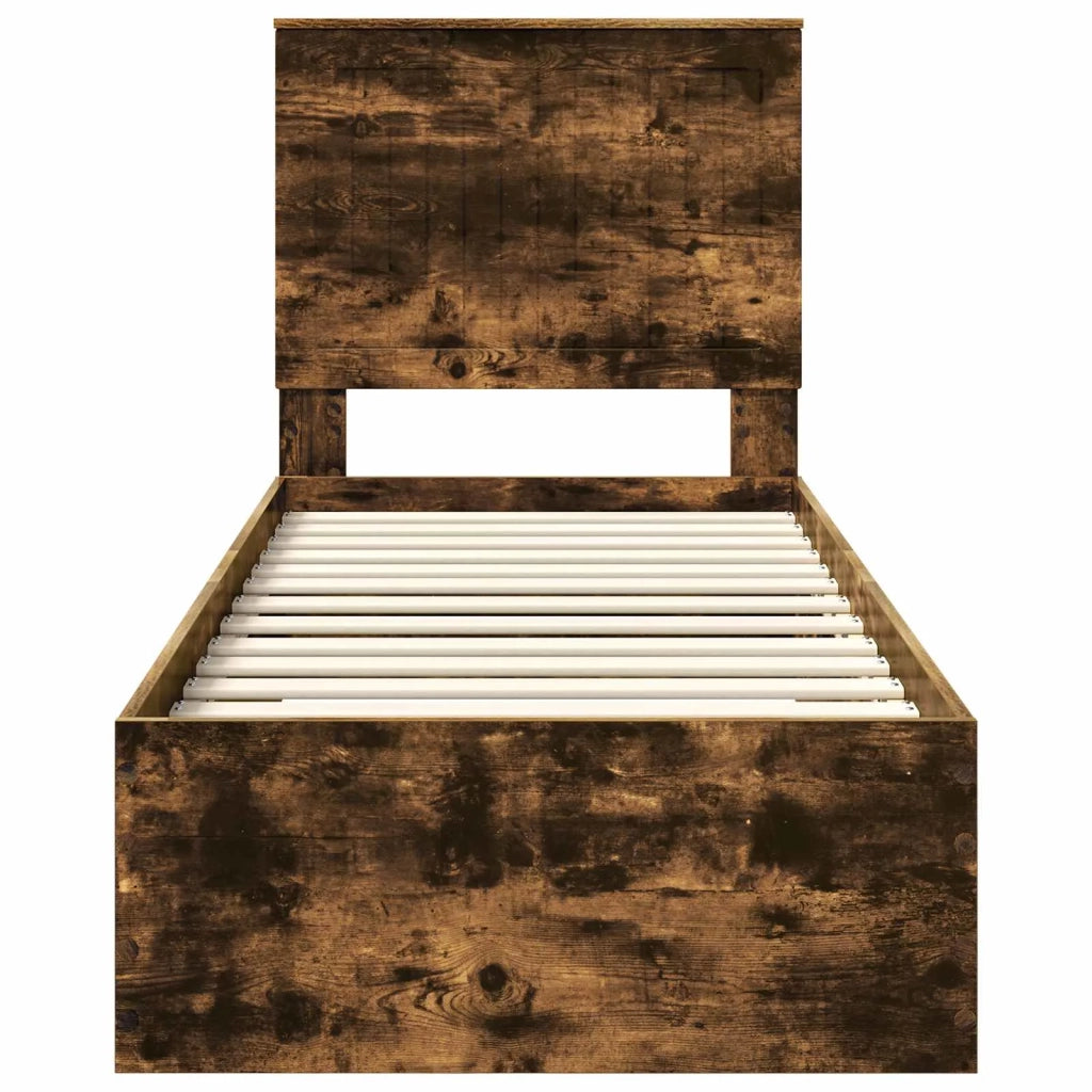 Struttura del letto-Giroletto Rovere Affumicato e Argento 70 x 190 cm