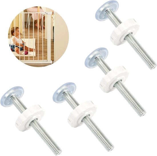 Set di 4 Viti a Spinta 90 mm Viti di Bloccaggio Bianche per Recinzione per Scale per Recinzione per Animali - M10