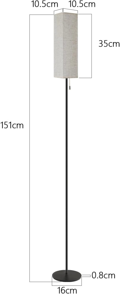ZMH Lampada da terra LED retrò paralume tessuto dimmerabile interruttore cavo per soggiorno