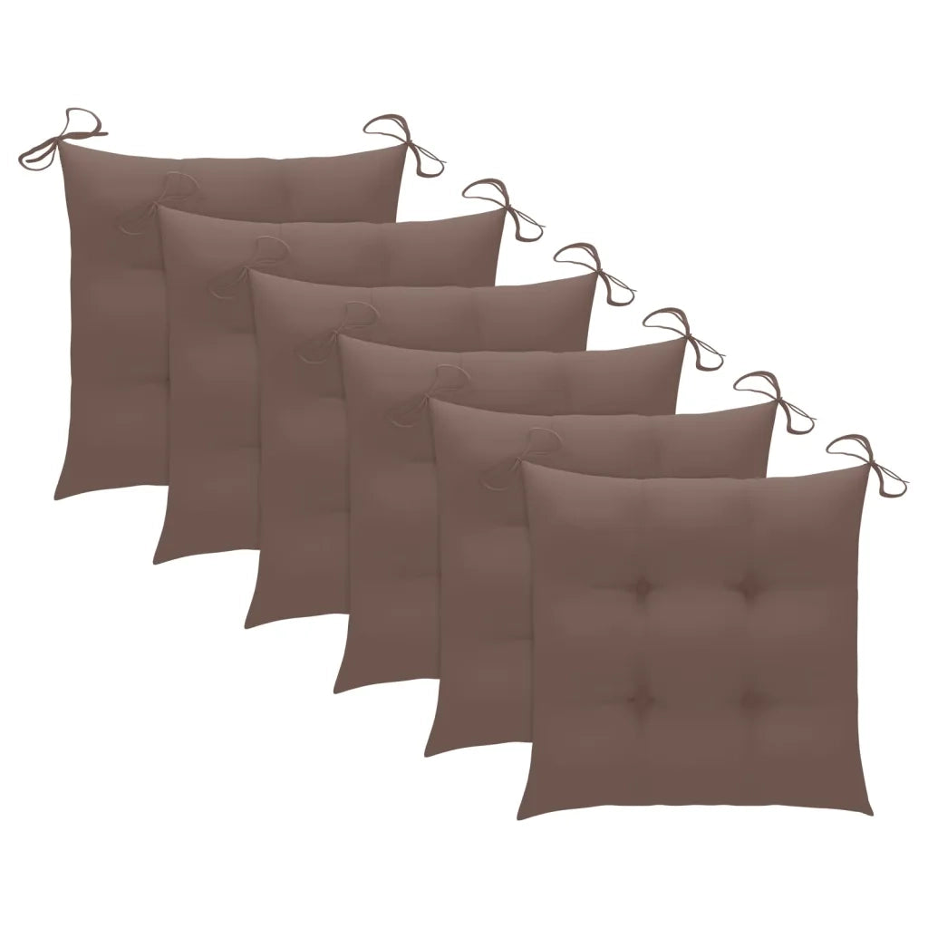 Sedie da Giardino con Cuscini 6 pz in Legno Massello di Acacia 3078189