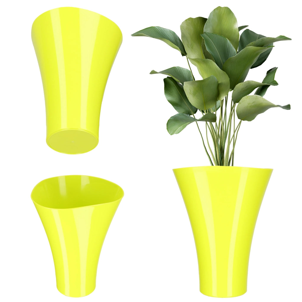 Vaso da fiori KADAX, vaso da fiori, copripianta, supporto per fiori, plastica, giallo, 16,5 cm