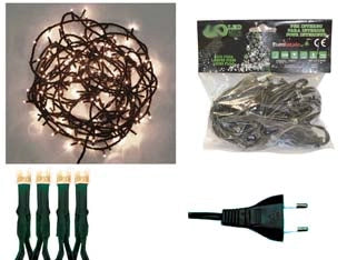 LUCCIOLE A LED BIANCO CALDO LUCE FISSA PER INTERNO- - 20 led - mt.1,5 + 2 - 1 blister