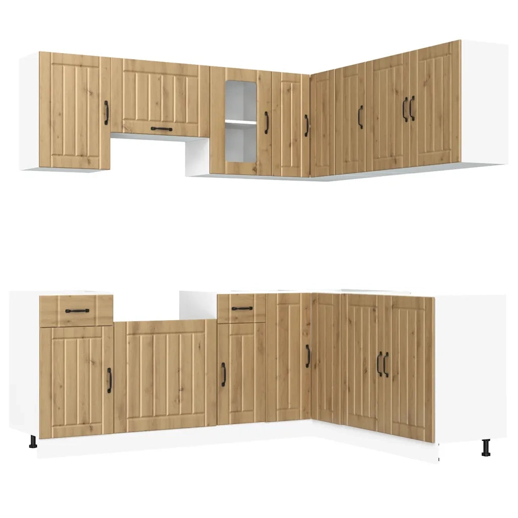 Set Mobili da Cucina 11 pz Kalmar Rovere Artigianale Truciolato 3314950