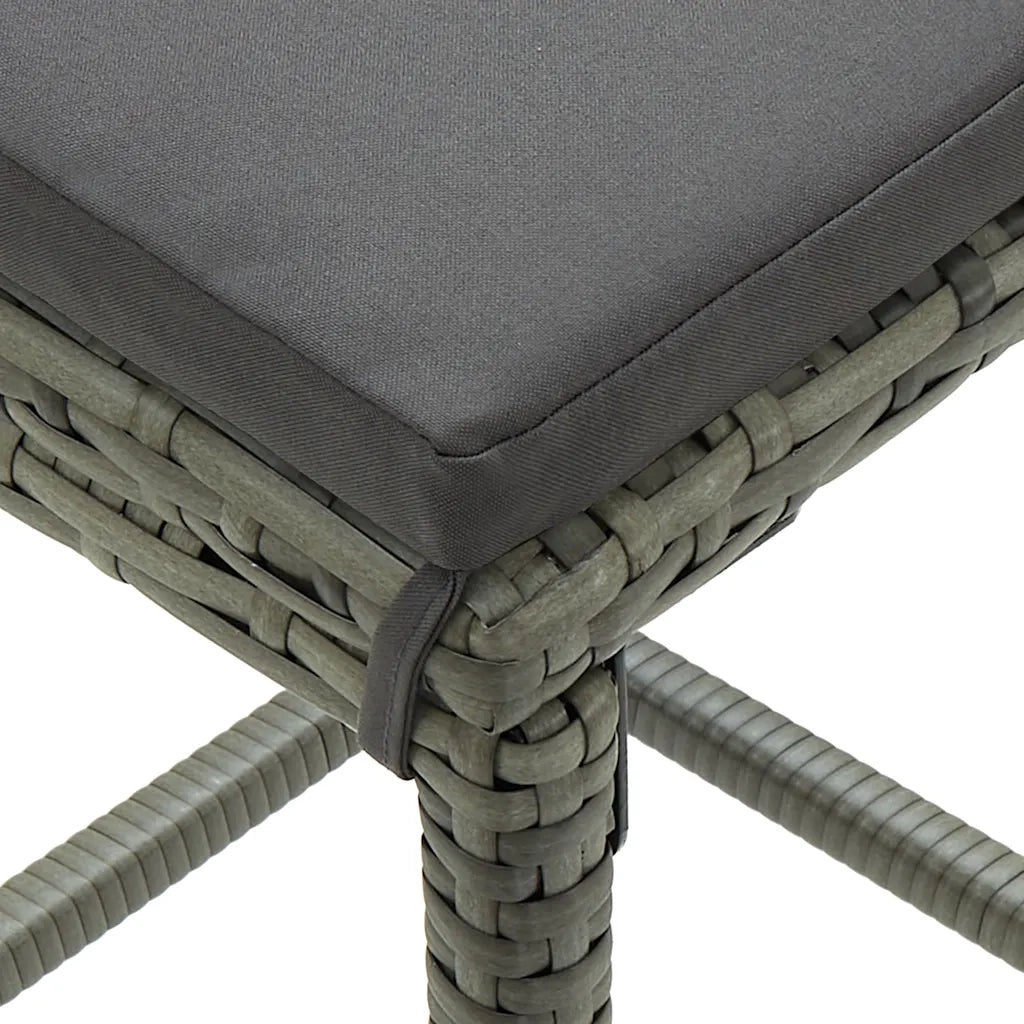 Sgabelli da Bar con Cuscini 4 pz Grigi in Polyrattan cod mxl 60223