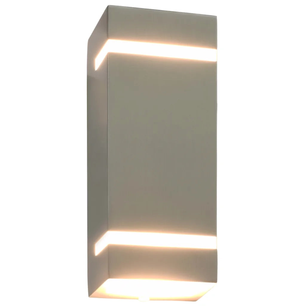 Lampade da Parete da Esterno 2 pz 35 W Argento Rettangolari 45651