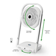 Macom 986slimmy potente ventilatore pieghevole salvaspazio con 9 velocità, con timer etelecomando