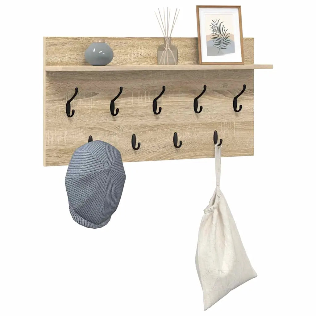 Appendiabiti a muro Rovere Sonoma 80 x 40 x 12 cm 874437