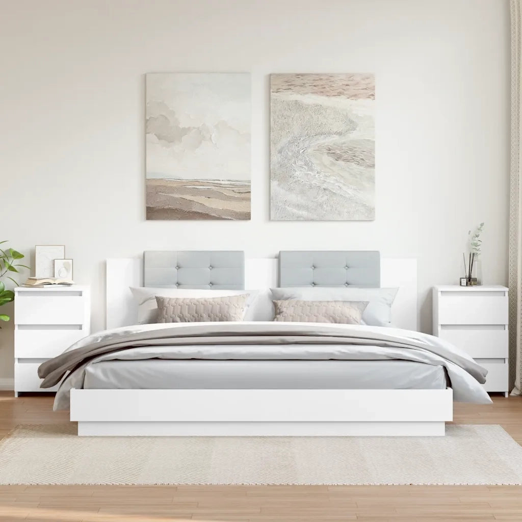 Comodini 2 pz Bianchi 40x35x62,5 cm in Legno Multistrato 806212