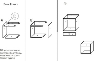 Mobile Base forno il legno L 60 x H 72 x P 55,5 cm in kit colore Ciliegio