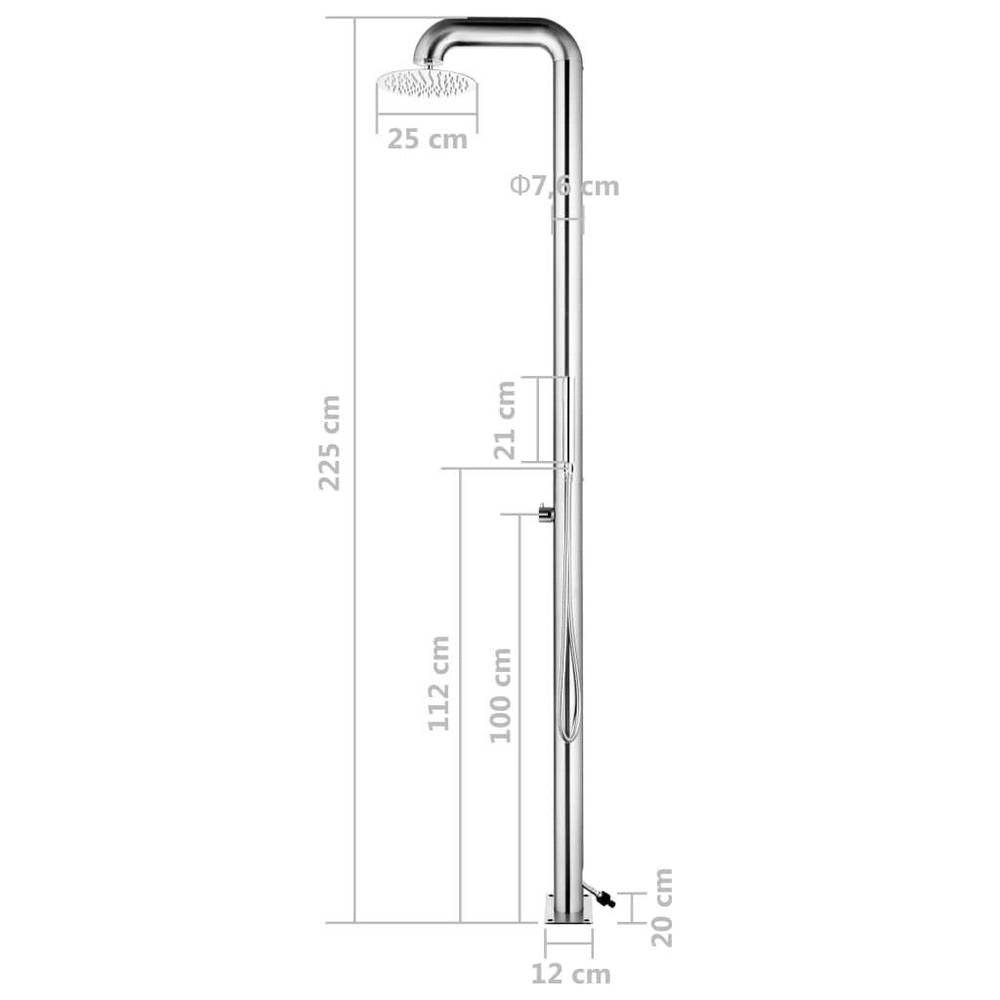 Garden Shower 225 Cm Stainless Steel