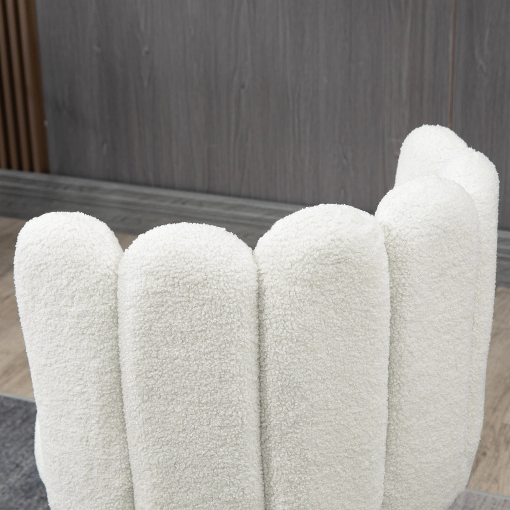 Sgabelli da bar con poggiapiedi ¨C Minimal ¨C Effetto lana boucl¨¦ nero crema 65 cm