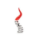 Corno Scritte Rosso/Argento - Scultura da appoggio h.15