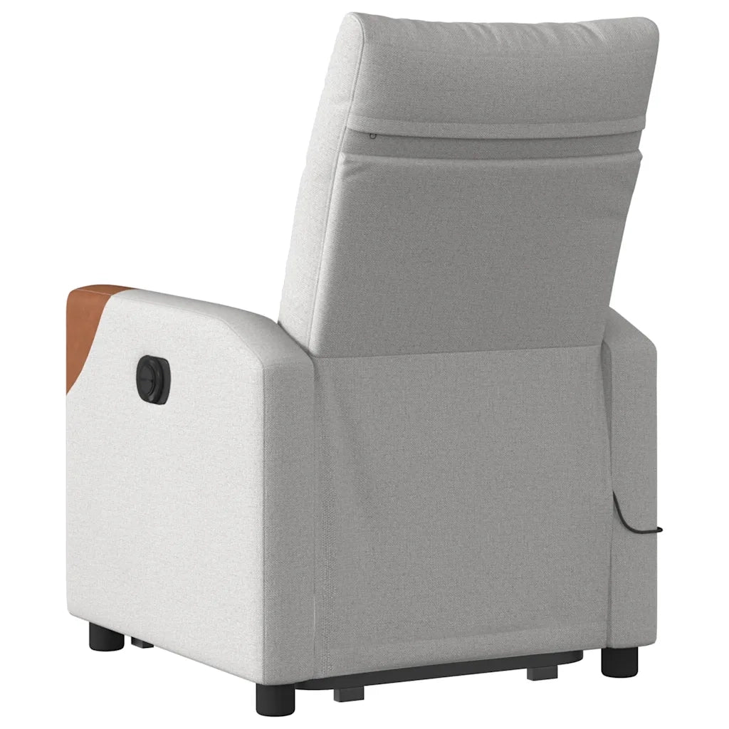 Poltrona Alzapersona Massaggi Elettrica Grigio Nuvola Tessuto 3324029