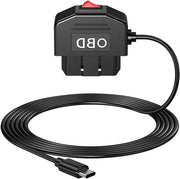 Cavo di estensione per Dash Cam, alimentazione OBDII da 12V/24V a 5V 3A con interruttore a due modi, lunghezza del cavo 35M