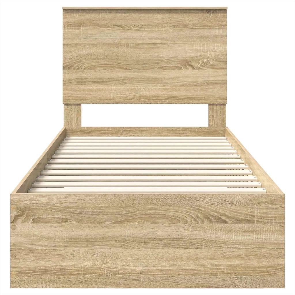 Struttura del letto Rovere Sonoma e Argento 75 x 190 cm 3409714