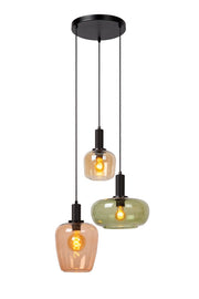 Lampada a sospensione Lucide Ilona 3xE27 vetro multicolor