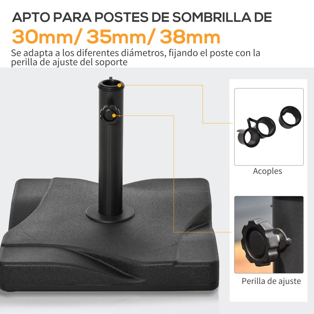 Base per Parasole 20 kg ¨C zephmum ¨C Nero 41.5x41.5x33 cm