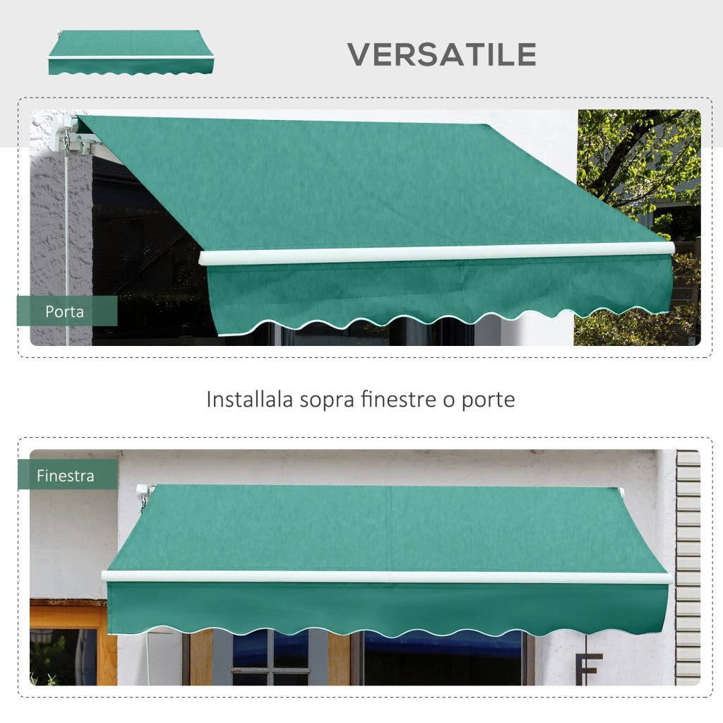 Tenda da Sole Avvolgibile a Parete 3x2.5m Verde Scuro