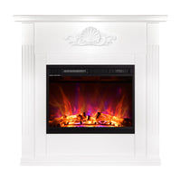 Camino Elettrico da Pavimento 100x100x32 cm Effetto Fiamma 1500W Sofia & Lorance Bianco