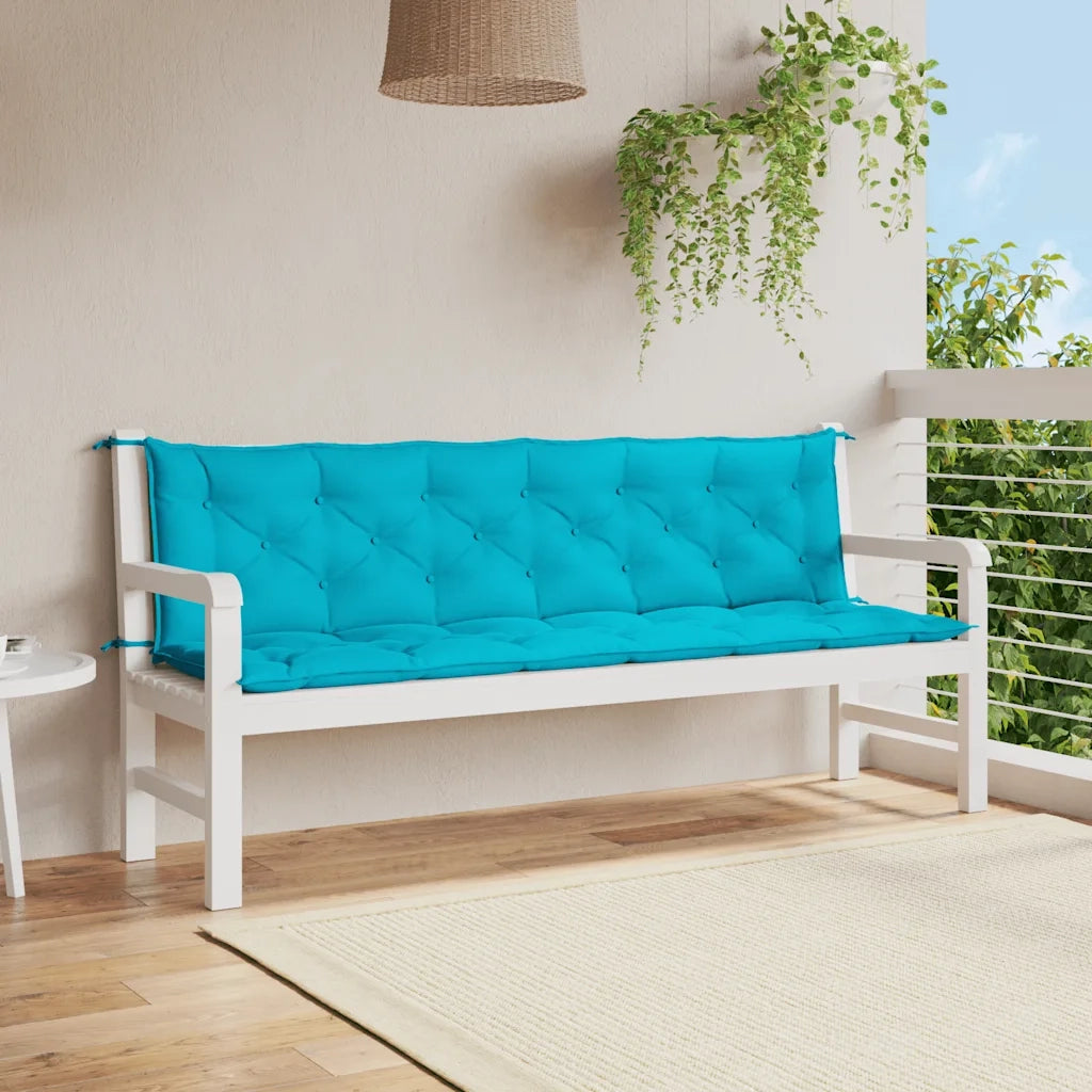 Cuscini per Panca da Giardino 2 pz Turchese 200x50x7 cm Tessuto 361753