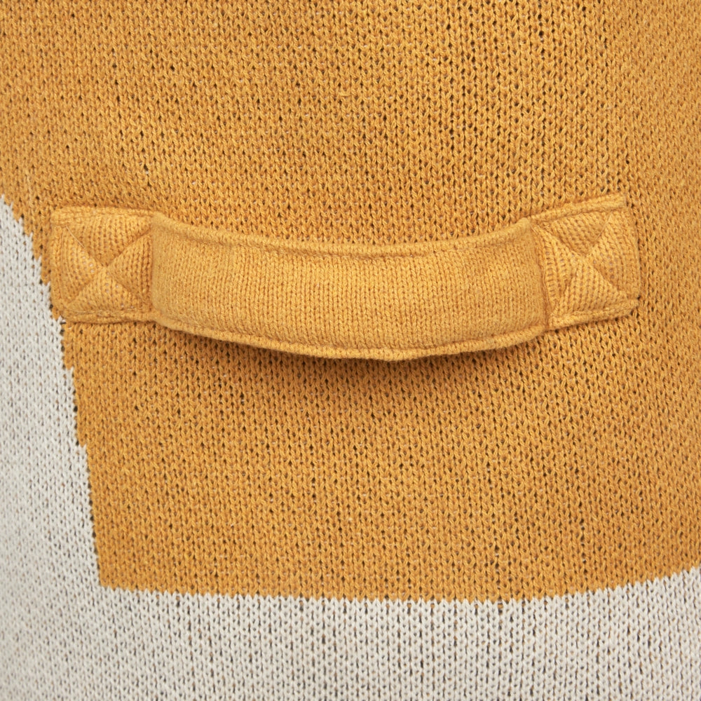 Cesto portaoggetti per bambini in cotone beige e arancione con maniglie per riporre i giocattoli