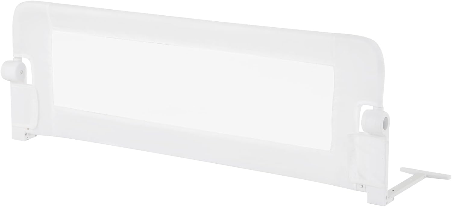 Sponda Letto per Bambini 105/120/150 cm, Barriera di Sicurezza per Neonati, Barriera Letto Pieghevole e Portatile, con Cinghia di Sicurezza (Bianco, 120 x 40 x 42 cm)