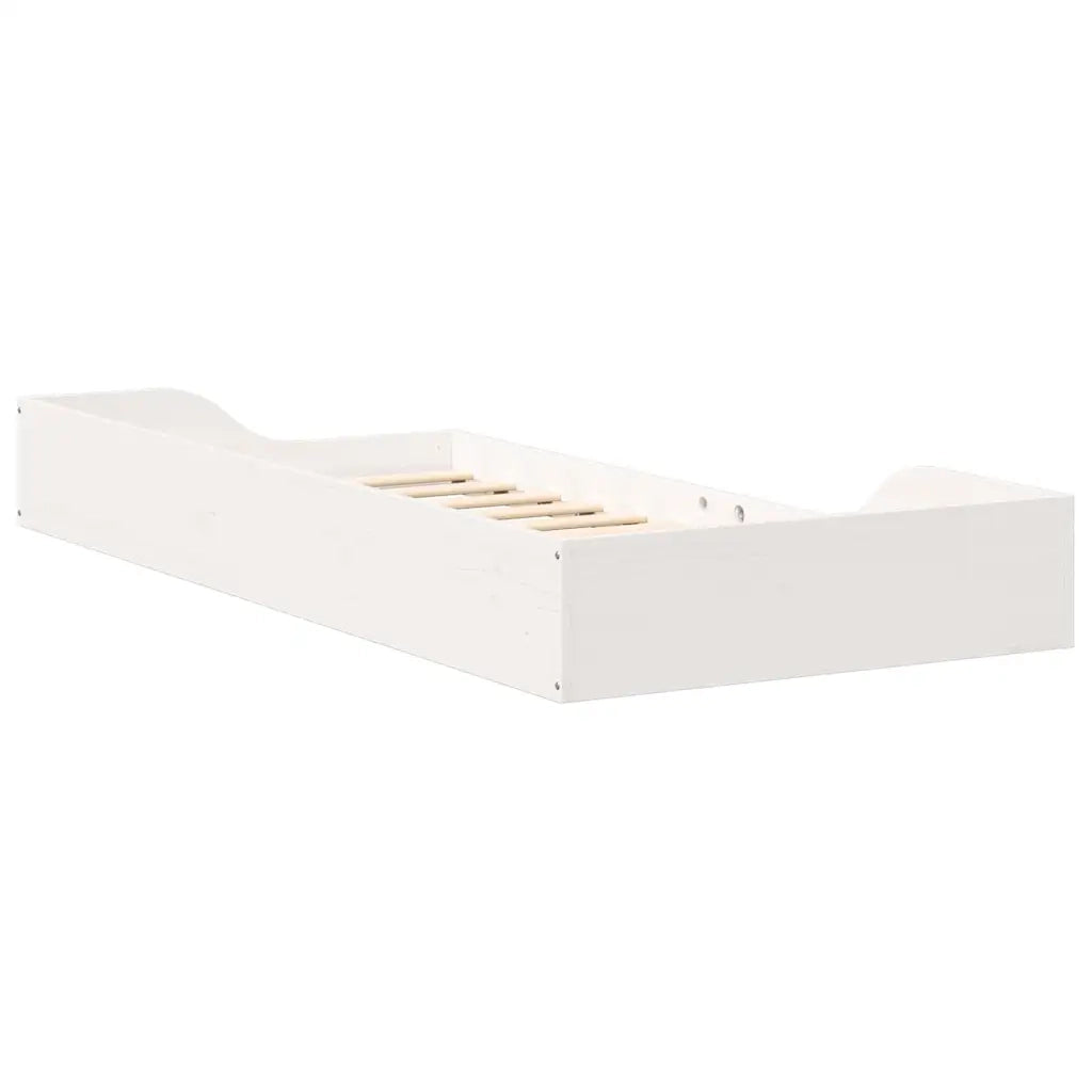 Struttura del letto Bianco 90 x 200 cm Pino massello 873389
