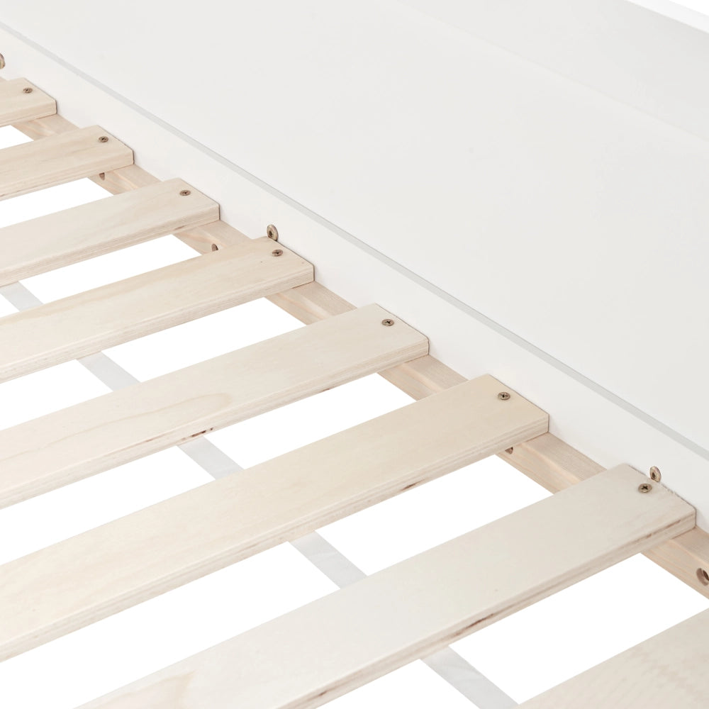 Letto a mezza altezza con rete a doghe 90 x 200 cm Struttura per bambini in legno di pino bianco