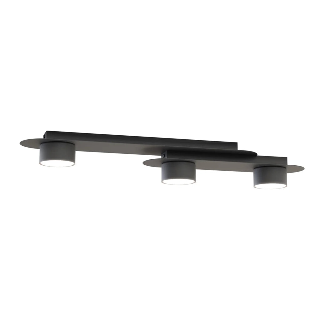 Plafoniera Minimal Marte Acciaio Nero 3 Luci Gx53 Ip20