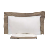 Set Lenzuola 1 Piazza e Mezzo Sopra Sotto e Federe Bordi in Raso Garrini Eveline Avorio/Prisma