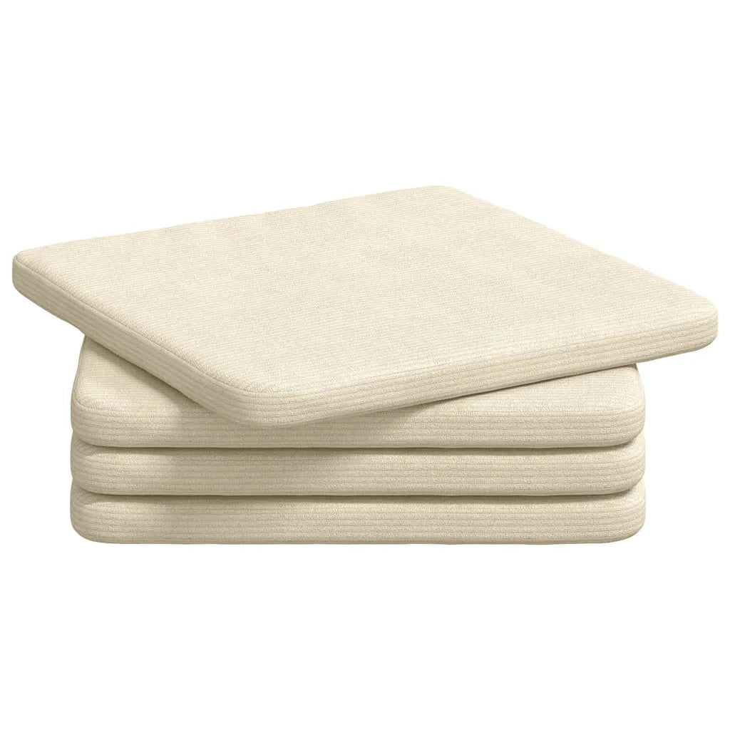 Cuscini per Seduta 4 pcs Crema 40 x 40 x 3 cm Tessuto in Cords