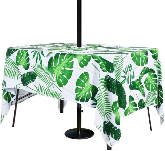 Tela da tavolo impermeabile all'acqua - Tela da tavolo a forma rotonda - Protezione per mobili da giardino - Impermeabile all'acqua - Polyester - 132x178 cm