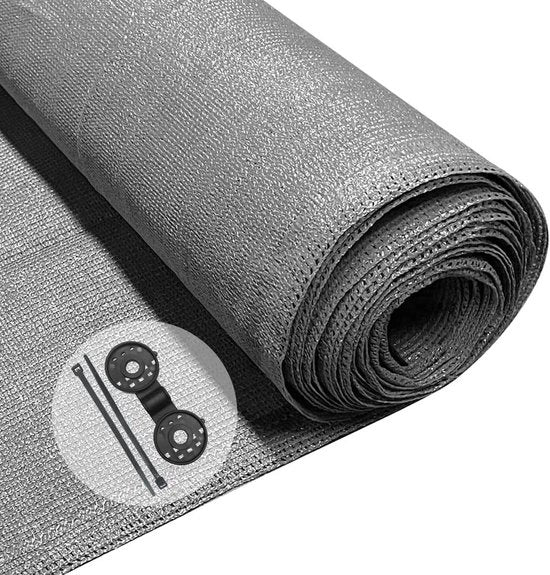 Scheletro di schermo 15x10m recinzione privata 150 g/m² HDPE rete di zonizzazione schermo controvento resistente alle scalfitture - 85% zonizzazione - schermo di bambù grigio