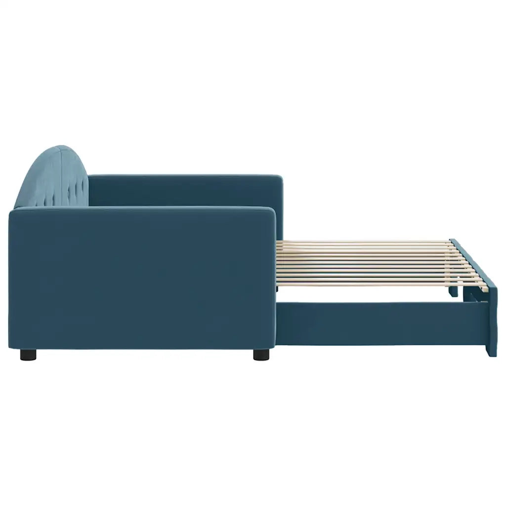 Divano Letto con Letto Estraibile-Sofa Letto-Daybed Blu 90x200 cm in Velluto 127725