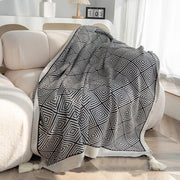 Deken vintage a strisce geometriche, morbido e respirante, degenere con piumini, per picnic, divano, poltrona, 130 cm * 170 cm