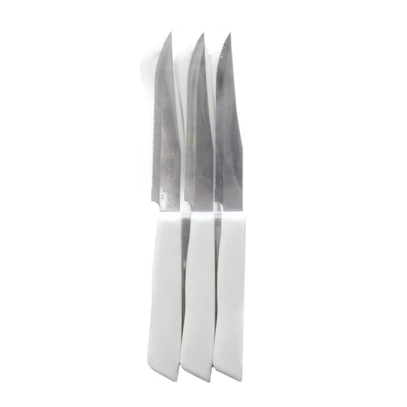 MAURY'S SET DA 6 COLTELLI PER BISTECCA IN ACCIAIO INOX DI COLORE BIANCO