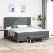 Letto a molle con materasso Grigio scuro 200 x 200 cm Tessuto