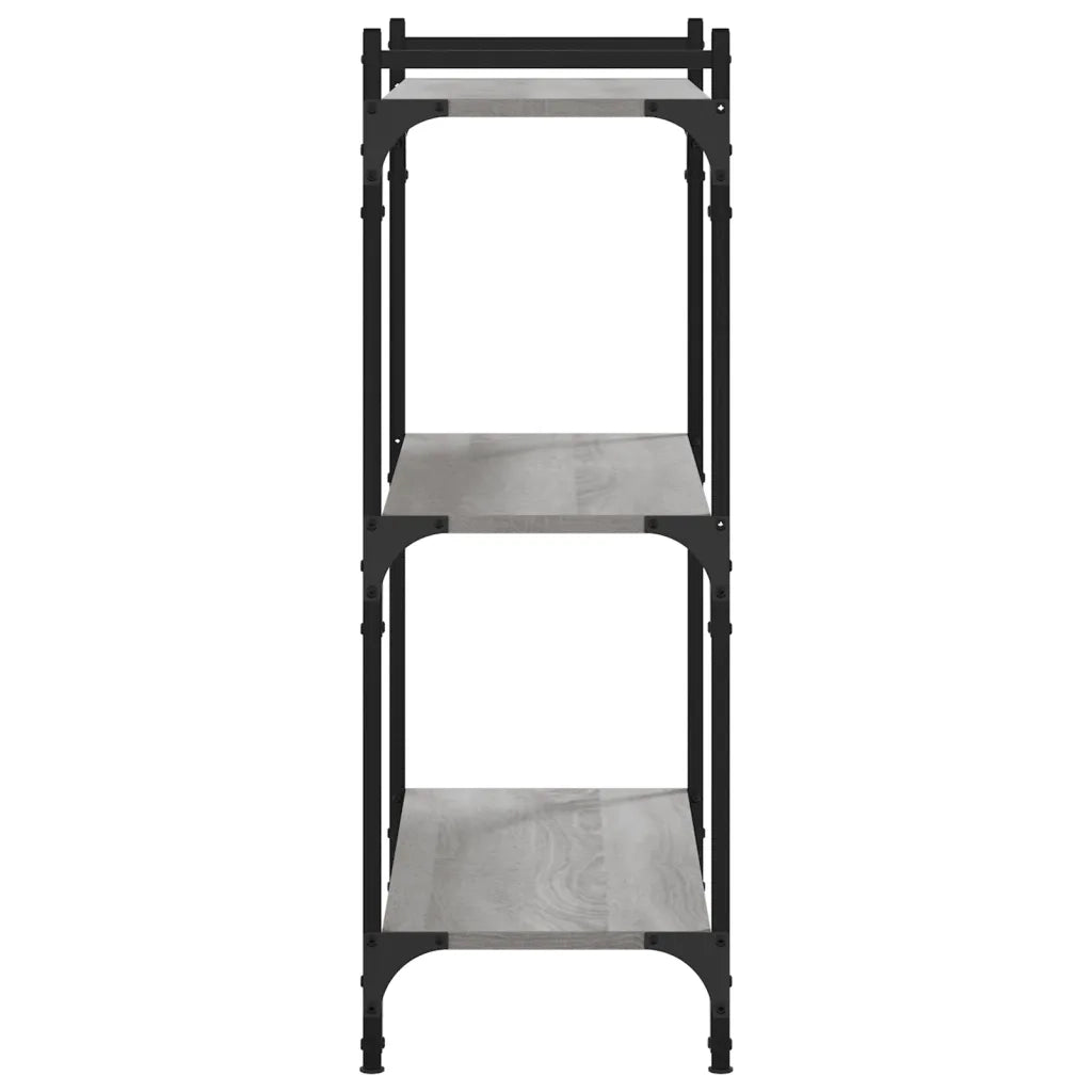 Libreria a 3 Ripiani-Scaffale per Libri-Mobile di Stoccaggio Grigio Sonoma 80x30x86cm Legno Multistrato