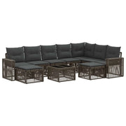 Set Divano da Giardino 10 pcs Grigio e Grigio Scuro polyrattan