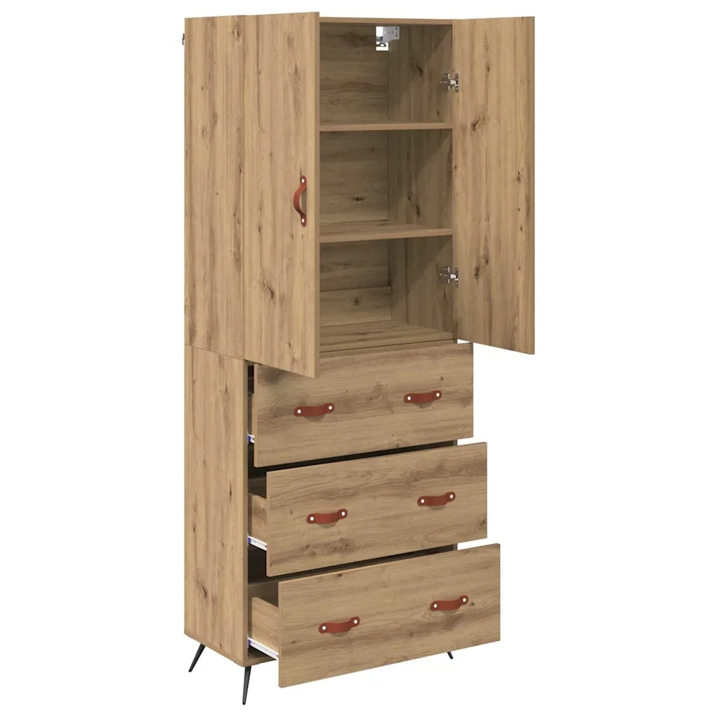 Credenza | Madia | Buffet da pranzo | Armadio da pranzo con cassetto Rovere artigianale 69,5 x 34 x 180 cm