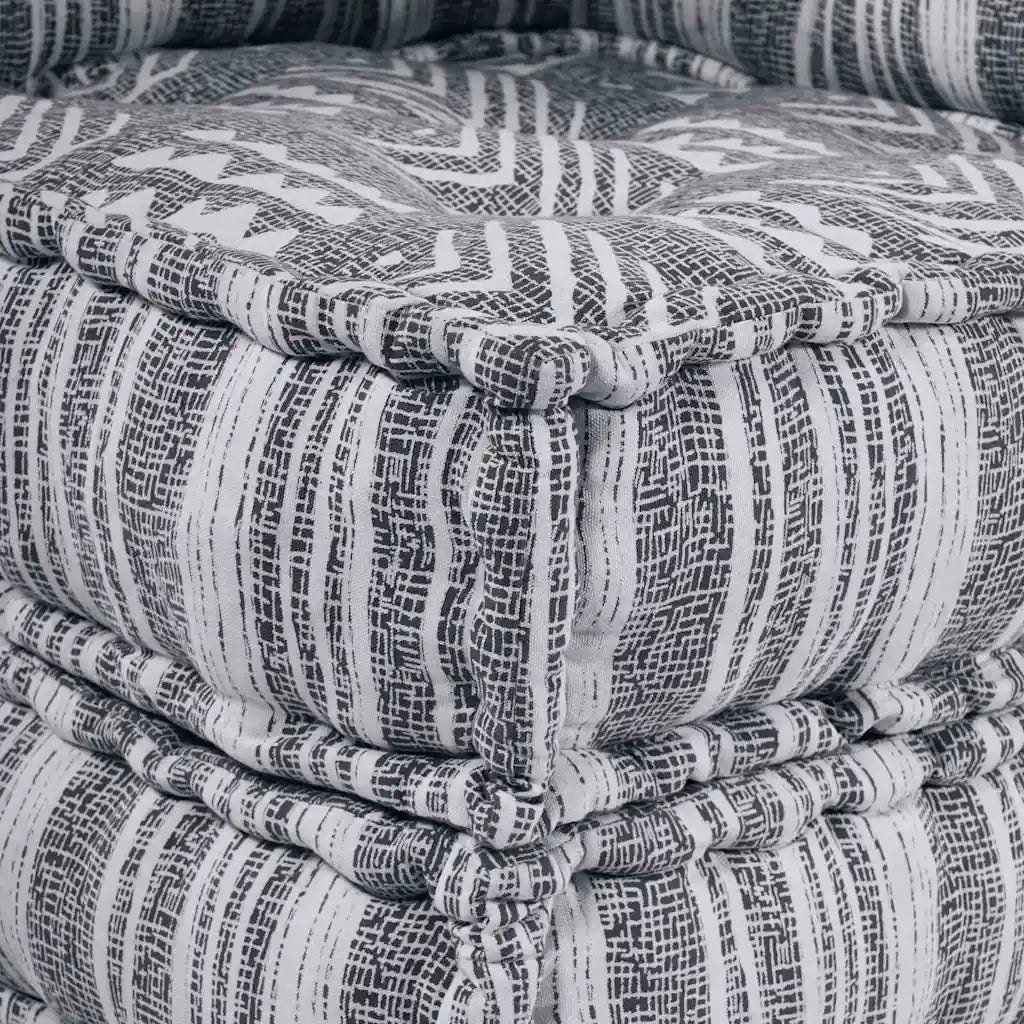 vidaXL Pouffe Rigato Grigio 70 x 70 x 54 cm Tessuto