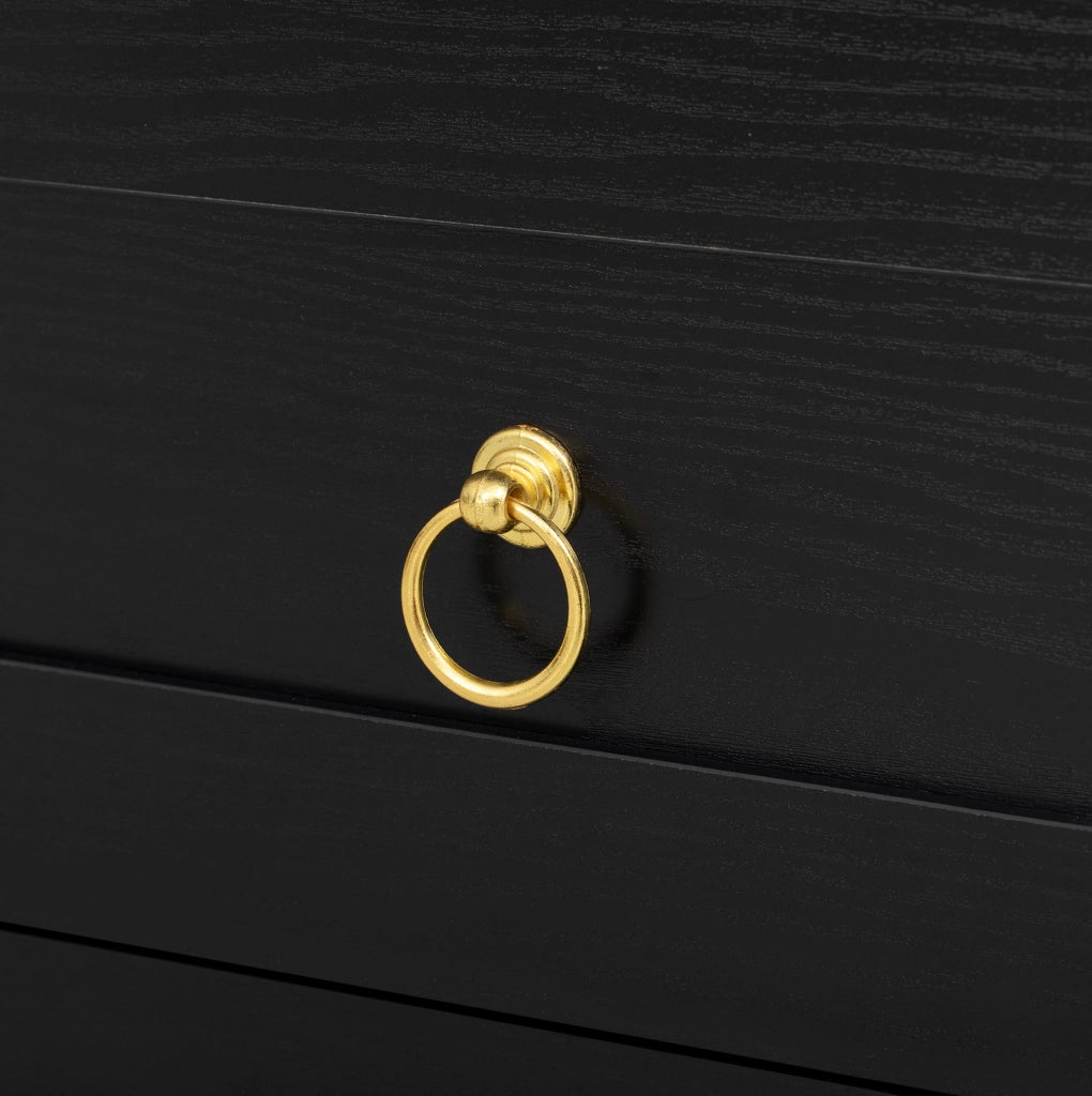 Credenza alta 76,2 x 40 x 180 cm nera, vetro trasparente, modulabile