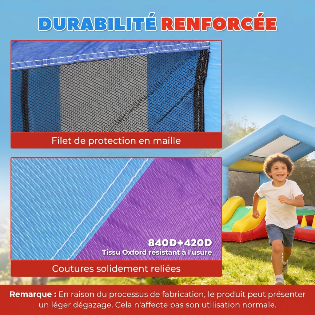 Casetta gonfiabile 4 in 1 con toboga e piscina di palline ¨C zephmum ¨C multicolore
