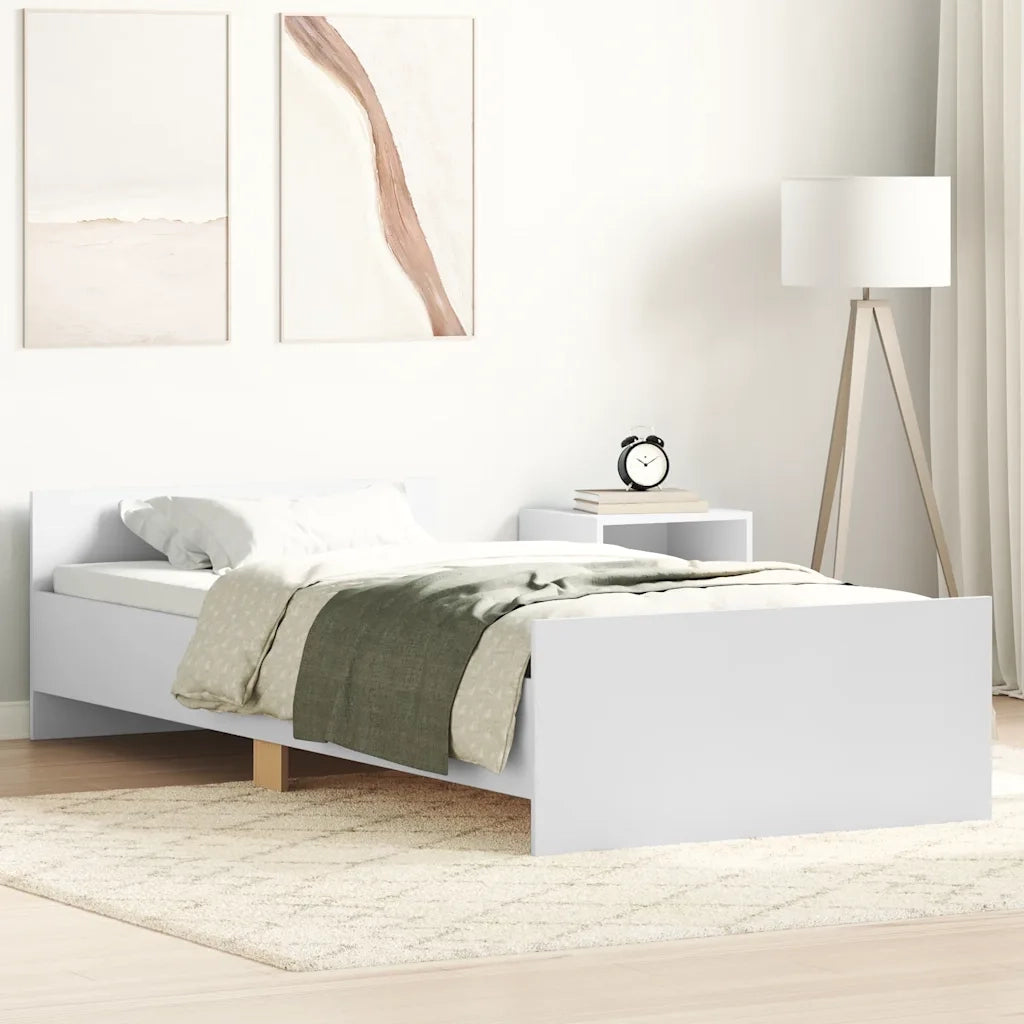 Giroletto-Struttura Letto Bianco 75x190 cm Small Single in Legno Multistrato